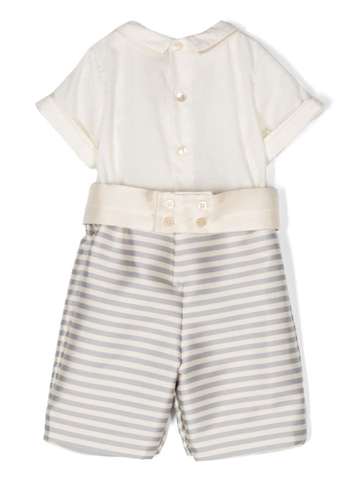 Ensemble haut blanc/gris bébé fille