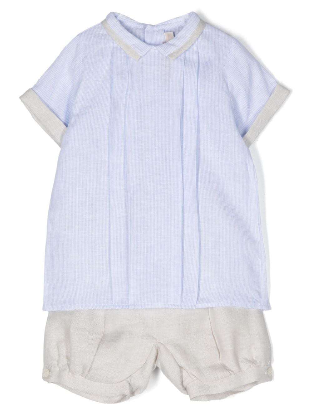 Tutina beige/azzurra neonato