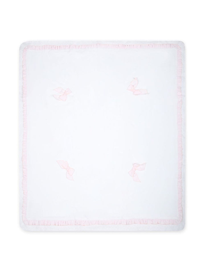 Coperta bianca/rosa neonata