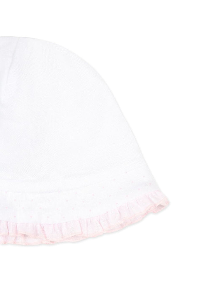 Cuffia bianca/rosa neonata