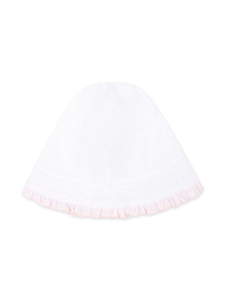 Cuffia bianca/rosa neonata