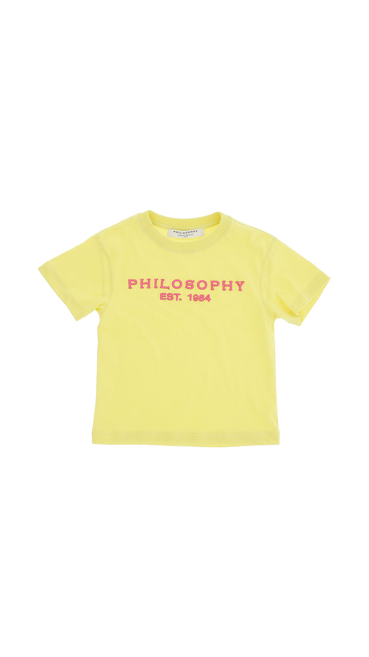 T-shirt fille citron vert/fuchsia
