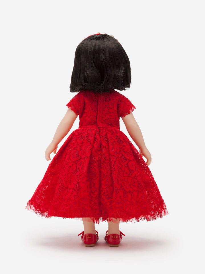 Bambola con abito rosso bambina