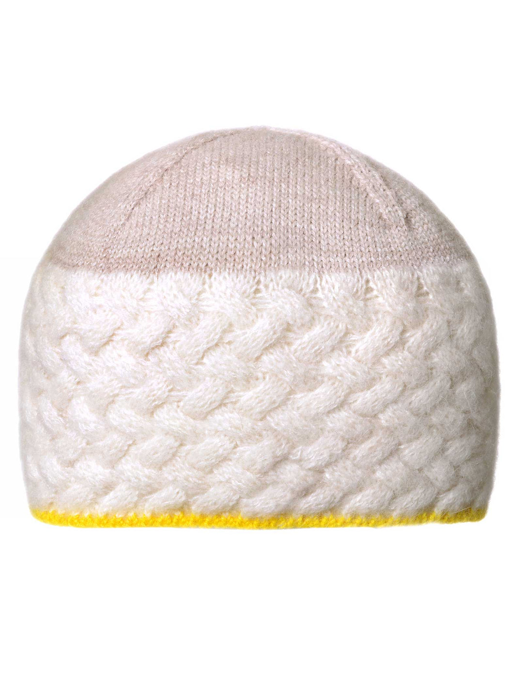 Cappello orientale in cashmere baby alpaca e seta bicolore