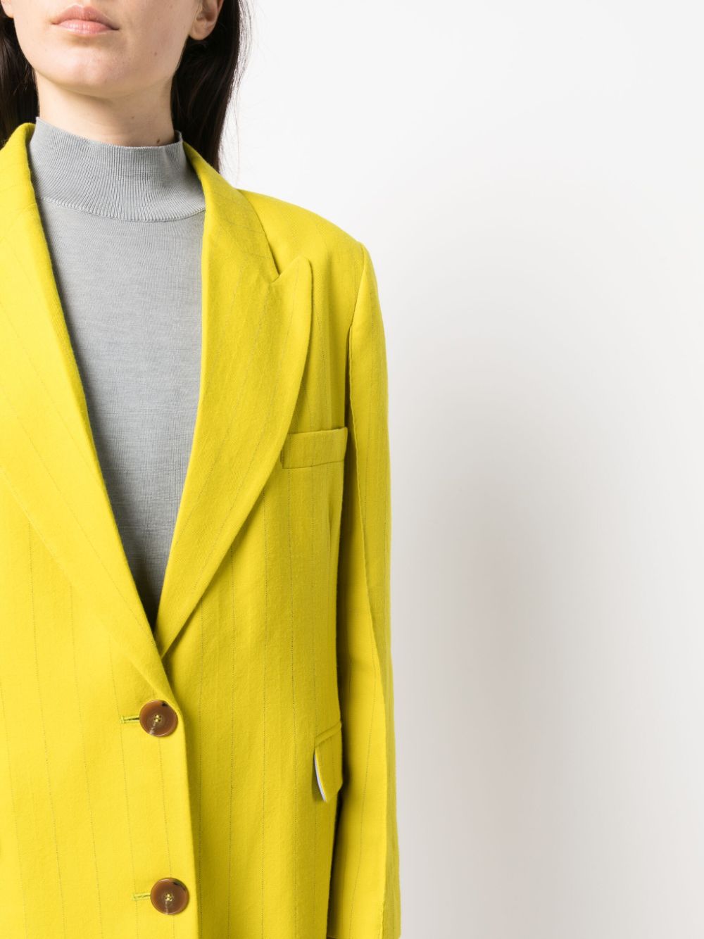 Manteau droit jaune moutarde pour femme