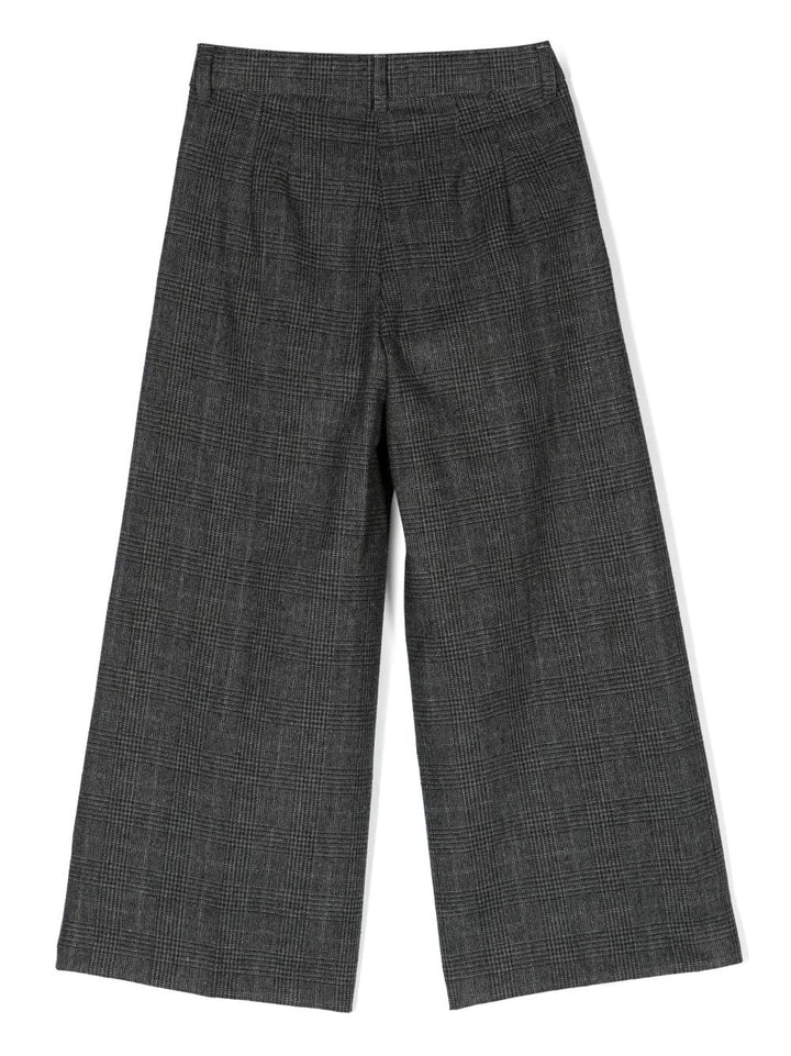 Pantalon à carreaux gris pour fille