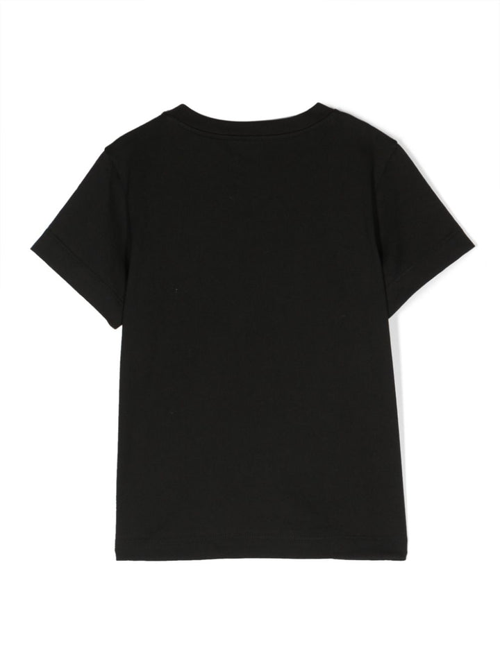 T-shirt fille noir avec logo