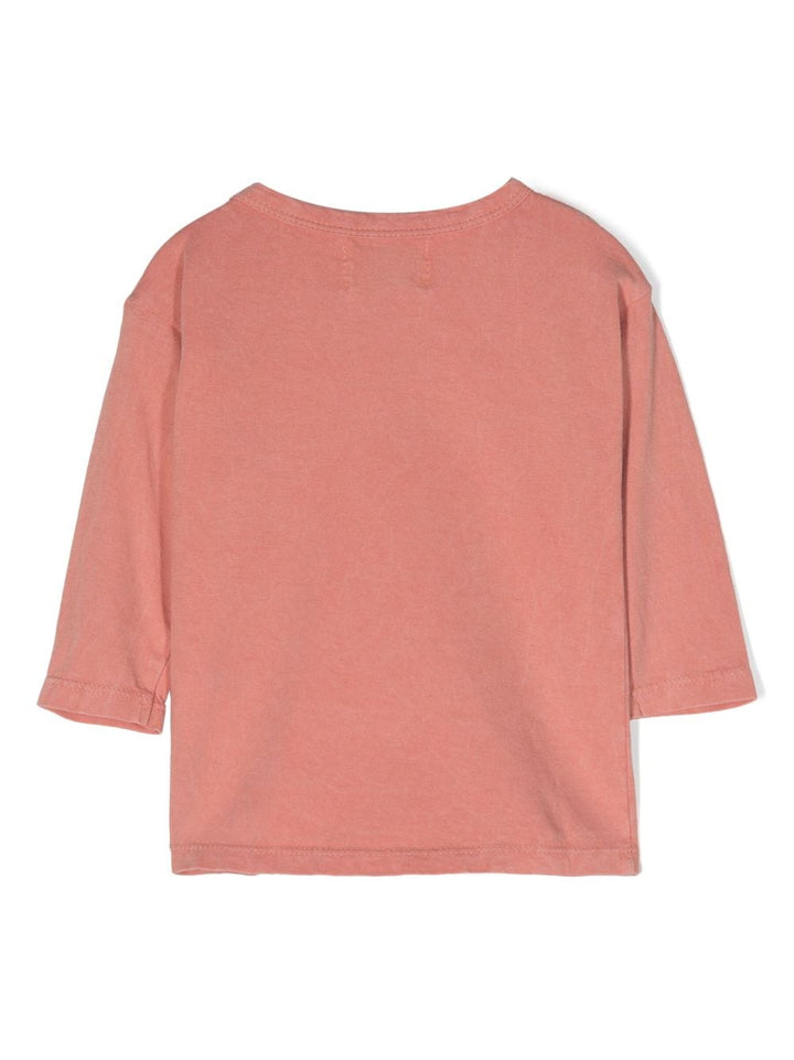 T-shirt bébé fille rose saumon avec imprimé