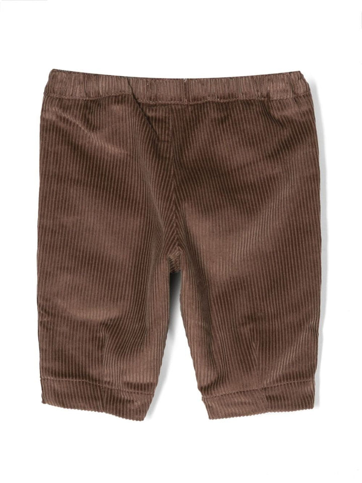 Pantaloni marroni neonato con logo
