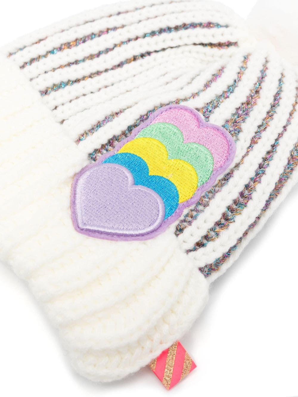 Cappello bianco e multicolor bambina con applicazione