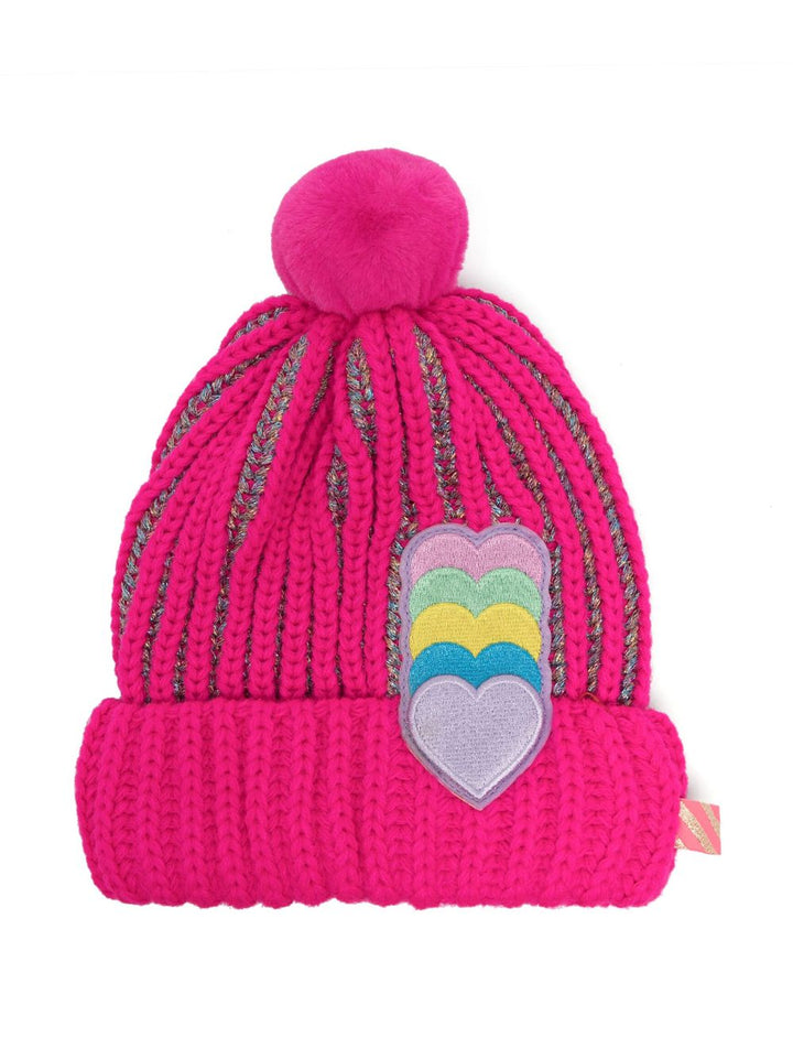 Cappello rosa shocking bambina con applicazione