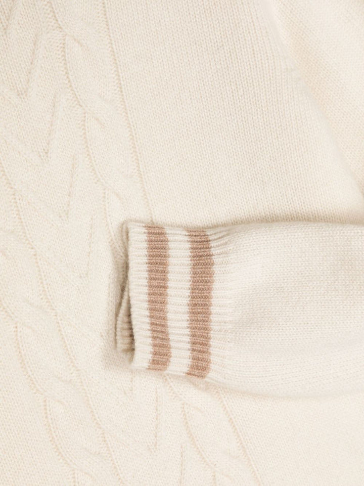 Pull bébé blanc crème et beige