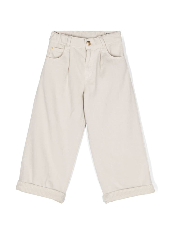 Pantaloni bianco avorio bambina