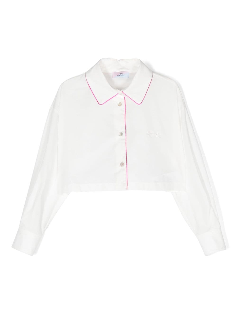 Chemise blanche avec détails roses pour fille