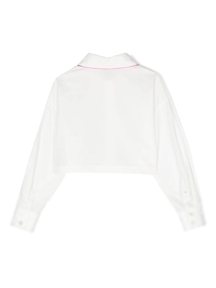 Chemise blanche avec détails roses pour fille