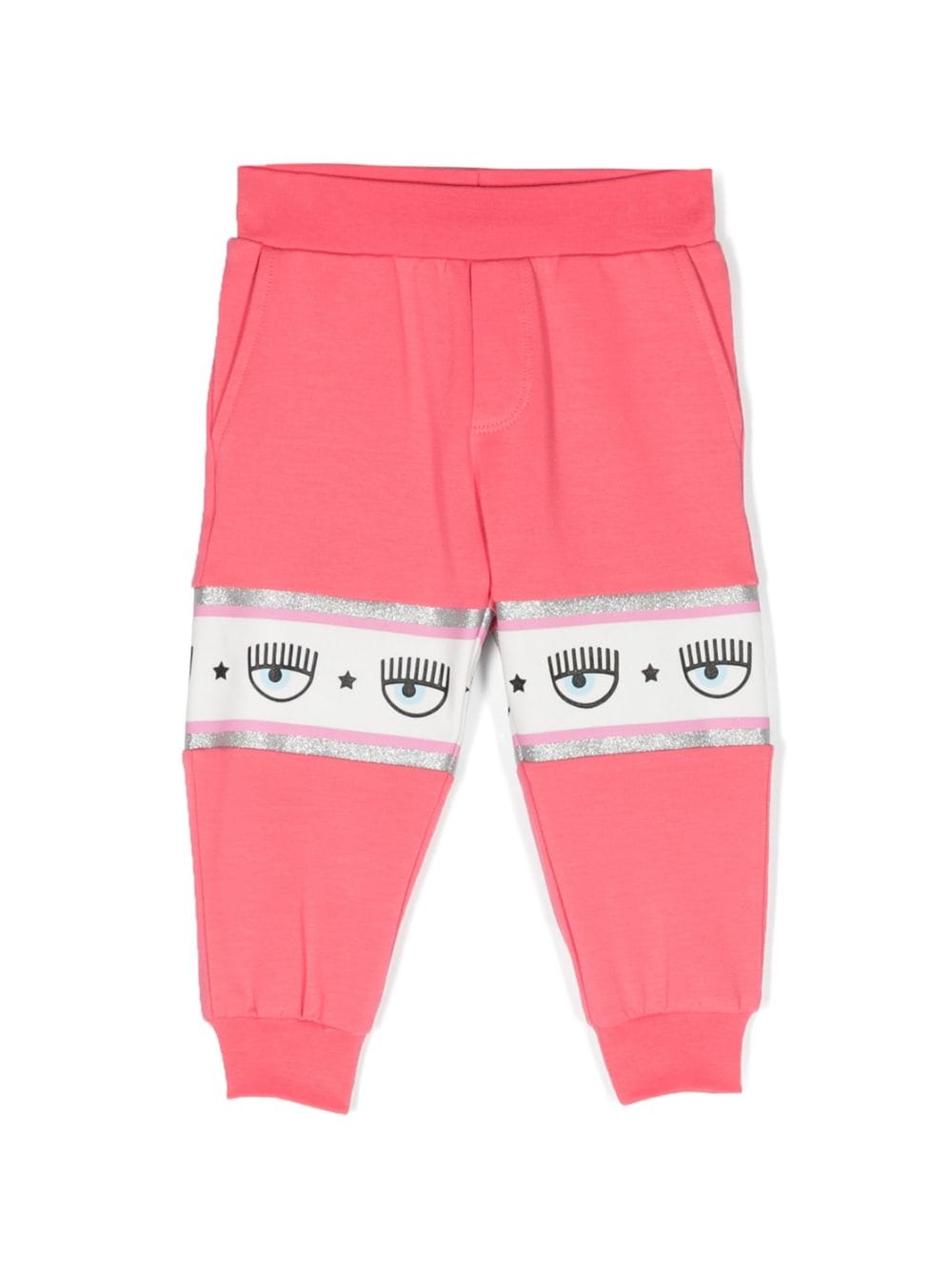 Pantalon rose avec logo imprimé