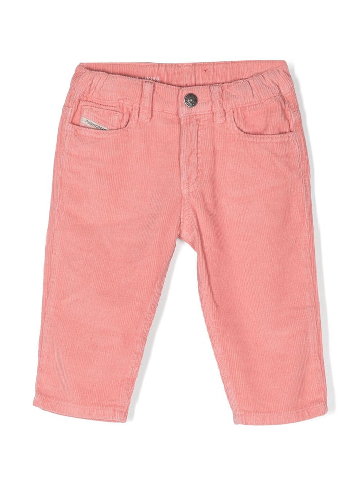 Pantaloni rosa bambina a coste