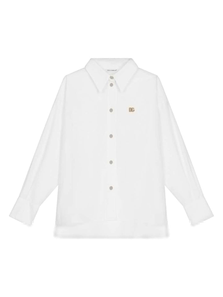Chemise fille blanche avec logo