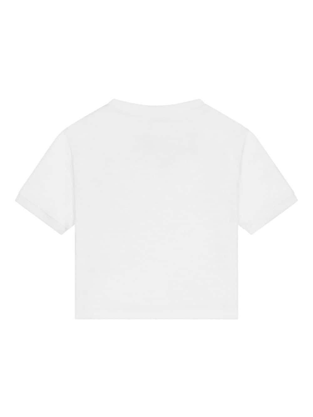 T-shirt fille blanc avec logo rouge