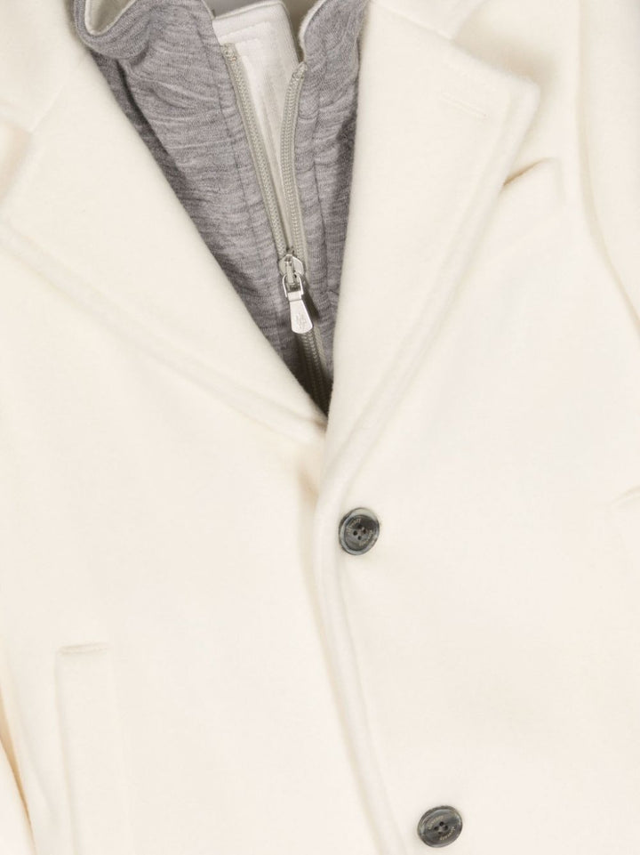Cappotto bianco crema e grigio bambino