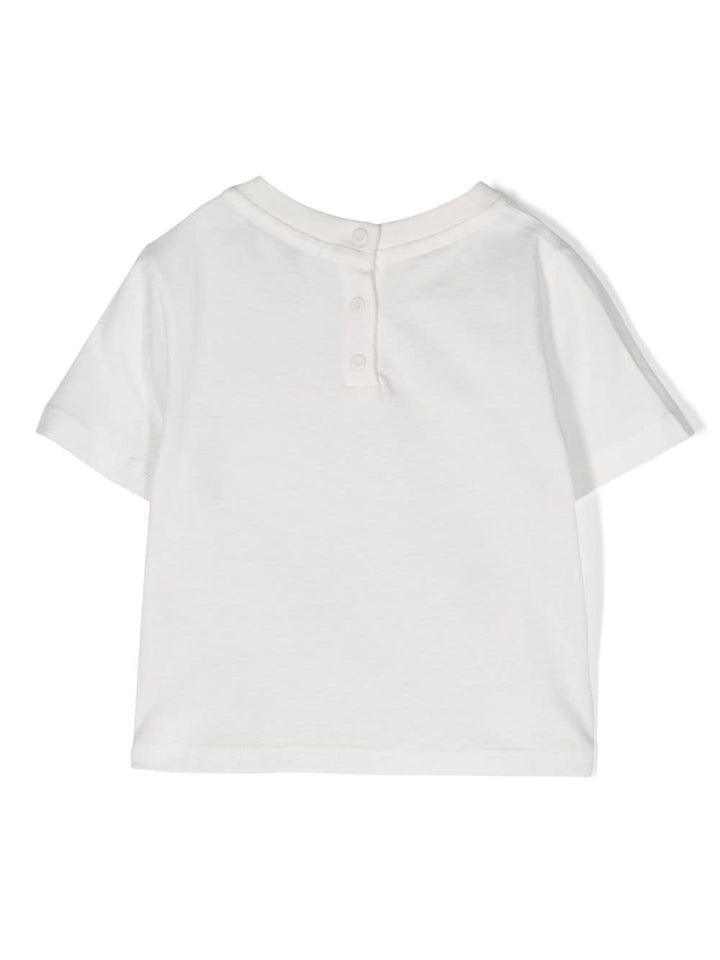 T-shirt nouveau-né blanc avec applications de paillettes roses