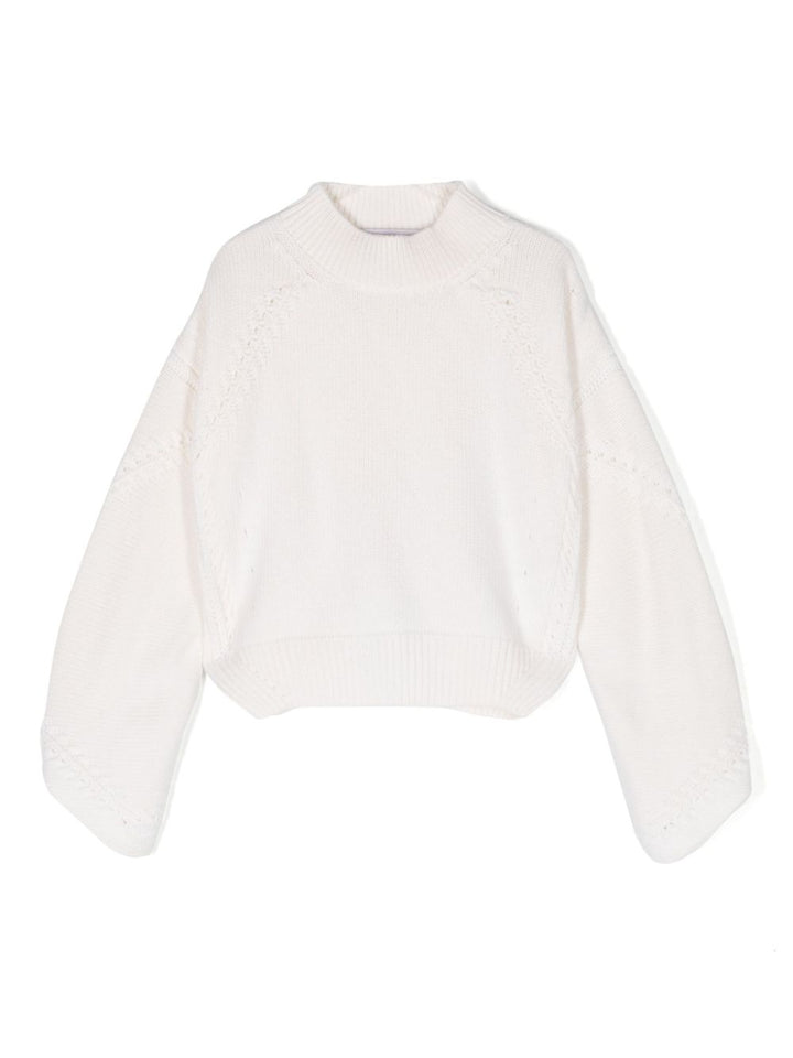Pull blanc pour fille