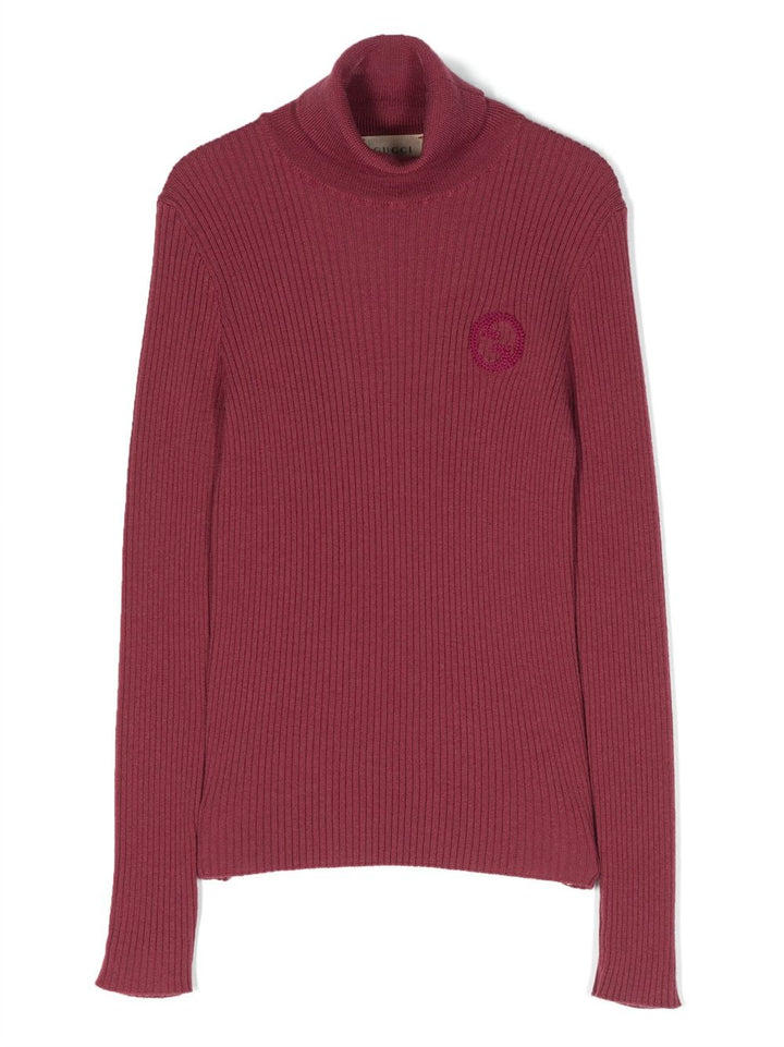 Maglione rosso mattone bambino