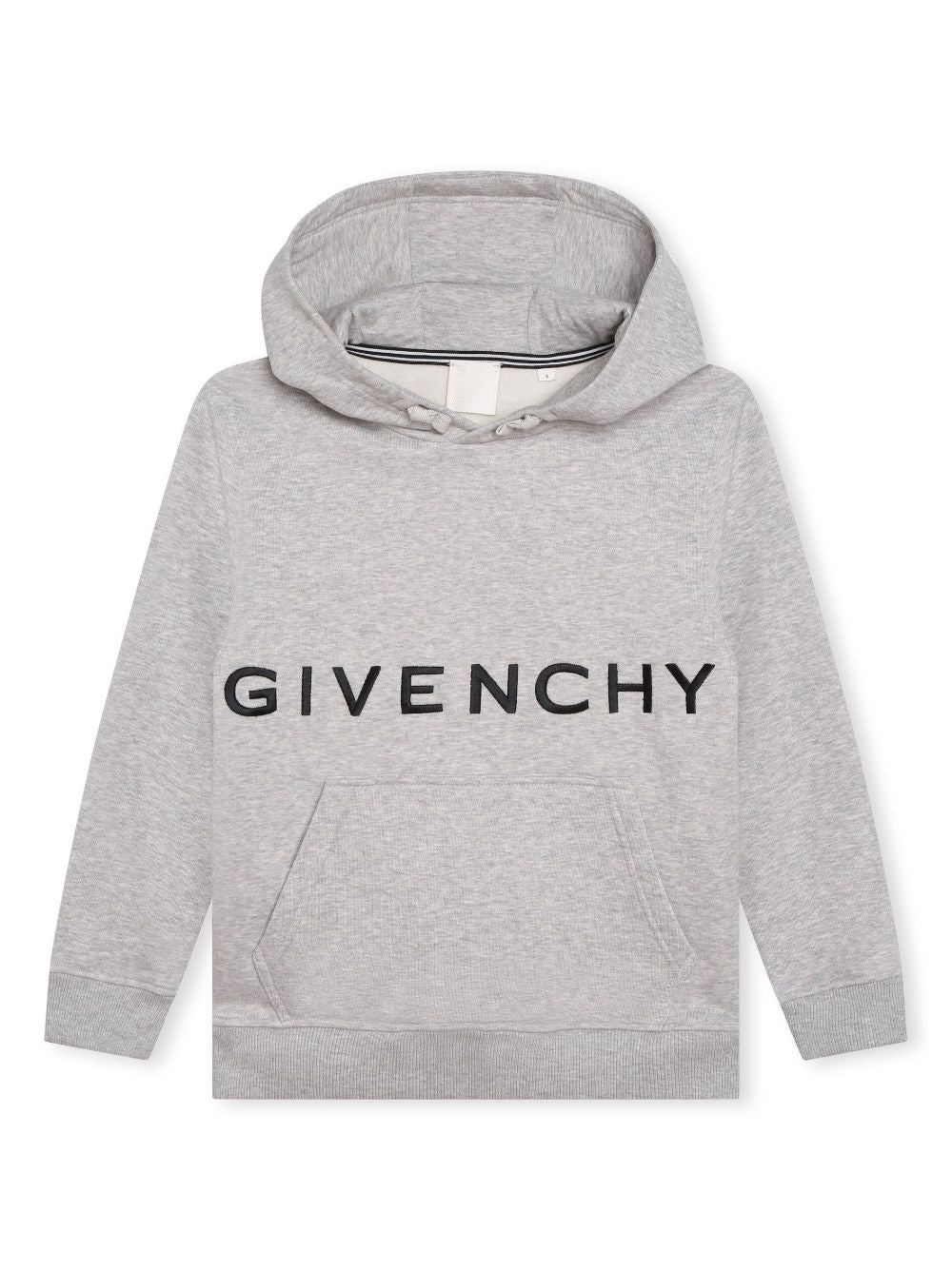 Sweat enfant gris à capuche et logo imprimé noir