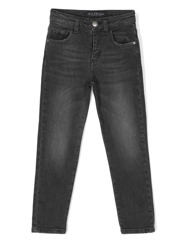 Pantalon en jean enfant noir avec logo