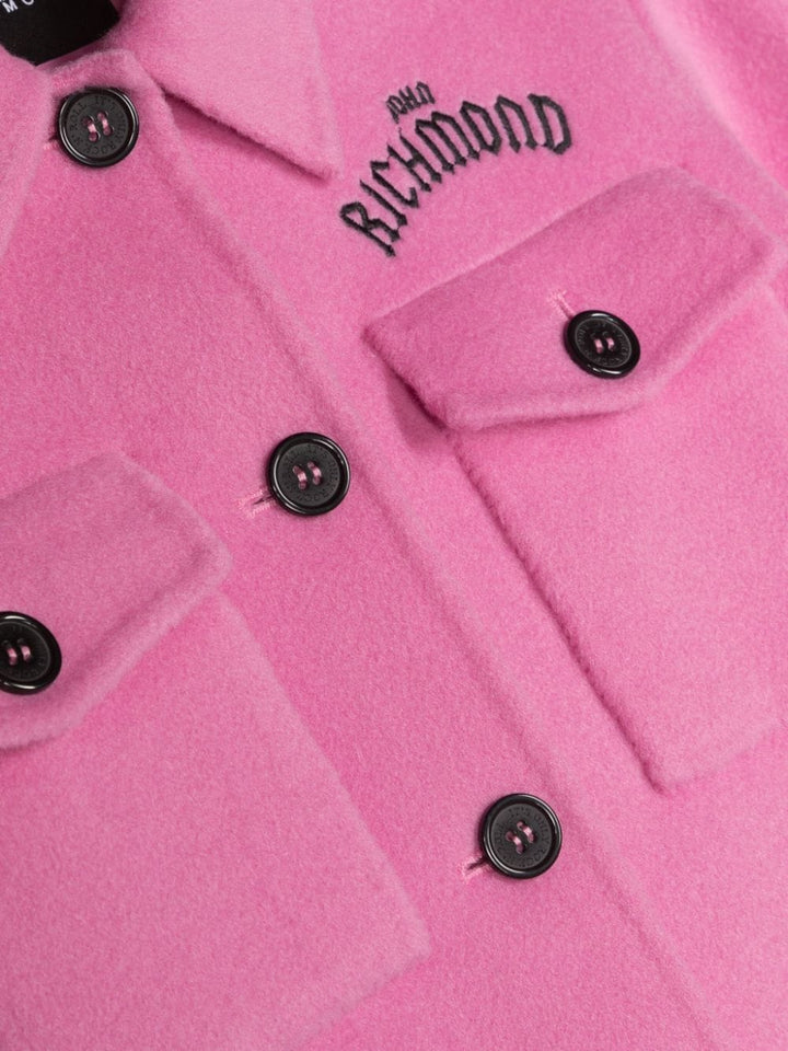 Giacca rosa pastello bambina con logo ricamato