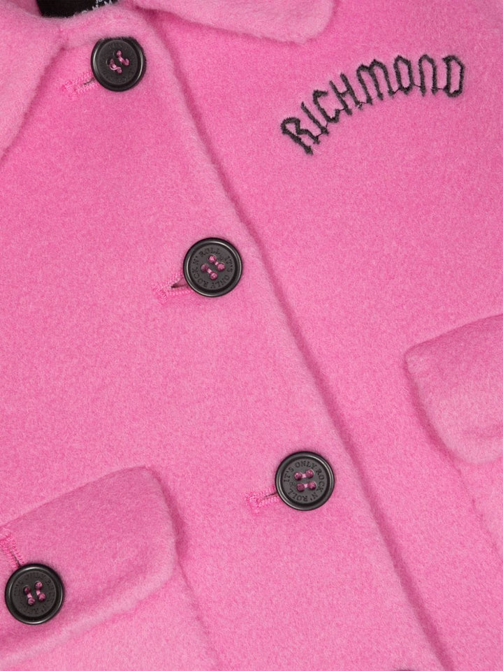Manteau bébé fille rose bubblegum avec logo brodé
