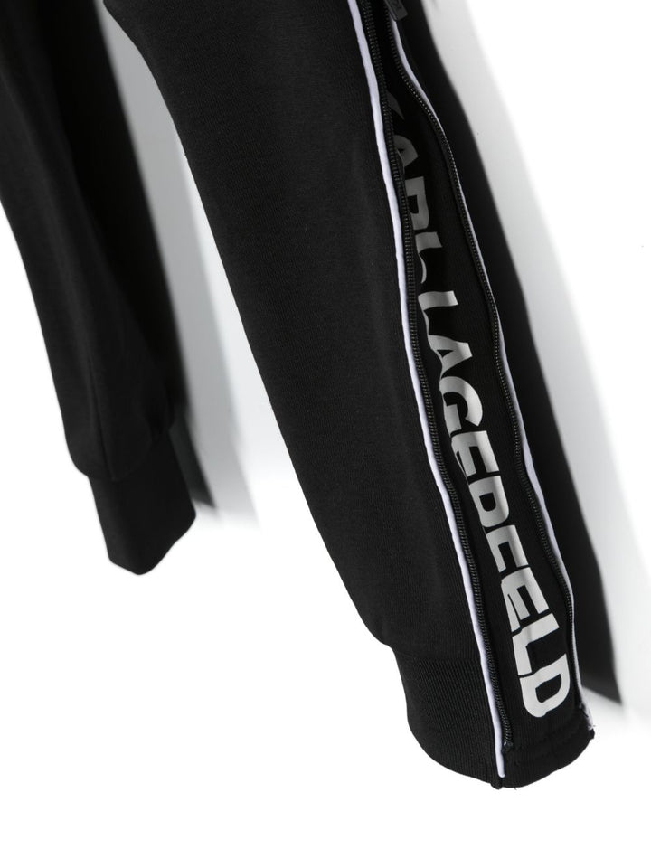 Pantalone nero bambino con dettaglio logo bianco