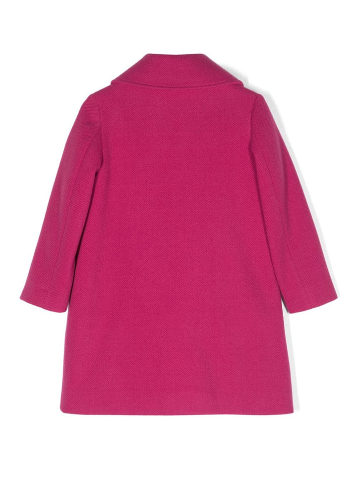 Manteau fuchsia pour fille, avec quatre poches, fermeture sur le devant avec boutons
