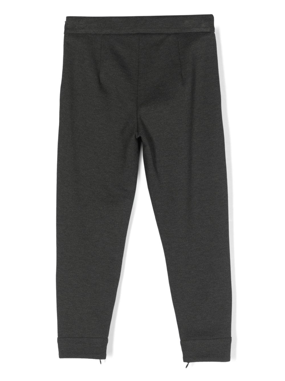 Pantalon gris pour fille, avec ouverture latérale à la cheville avec zip