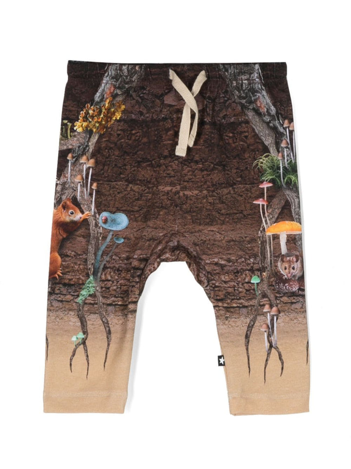 Pantalon multicolore, imprimé devant et dos avec taille élastiquée