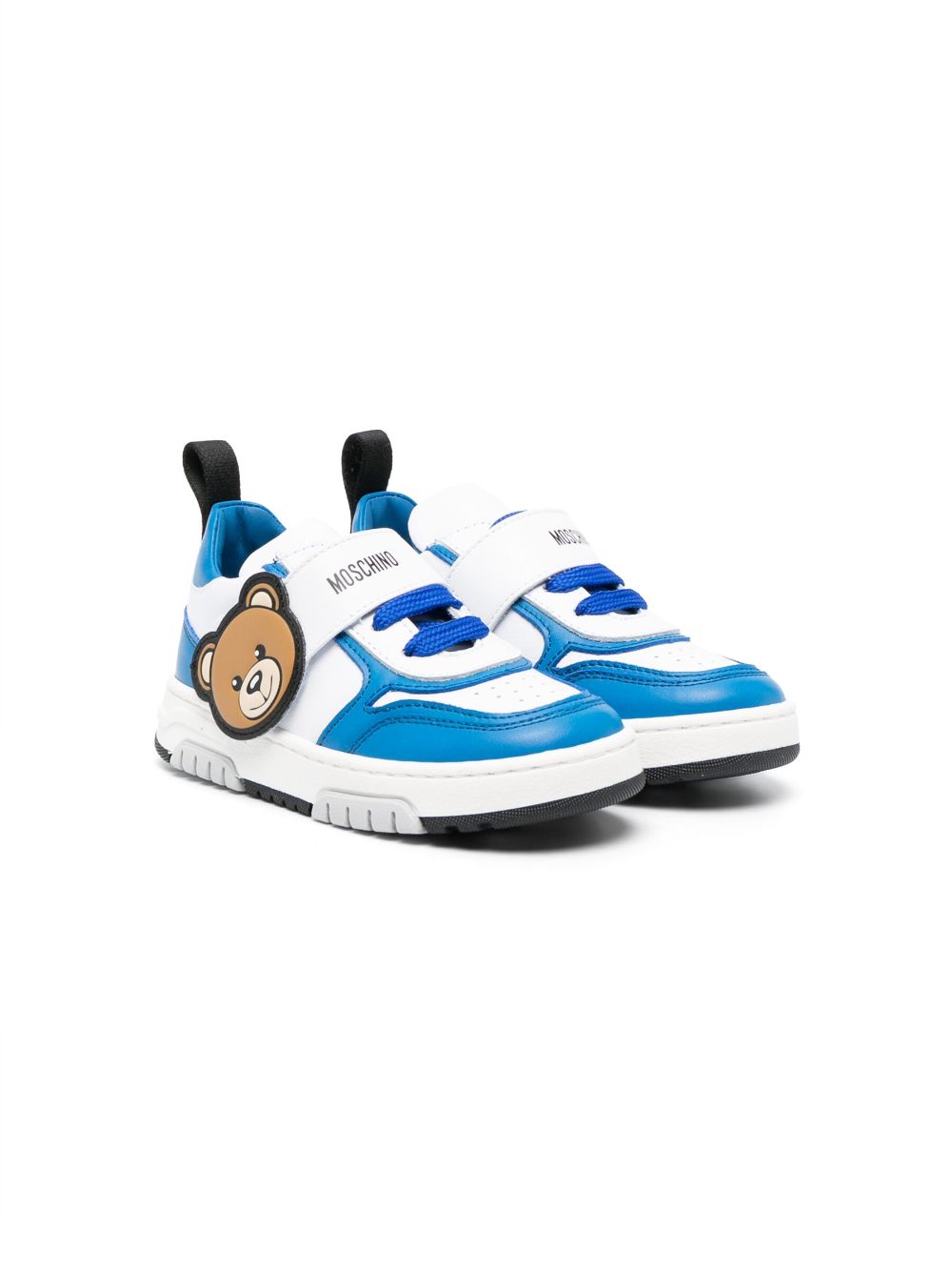 Sneakers bianche e blu bambina con Toy applicato