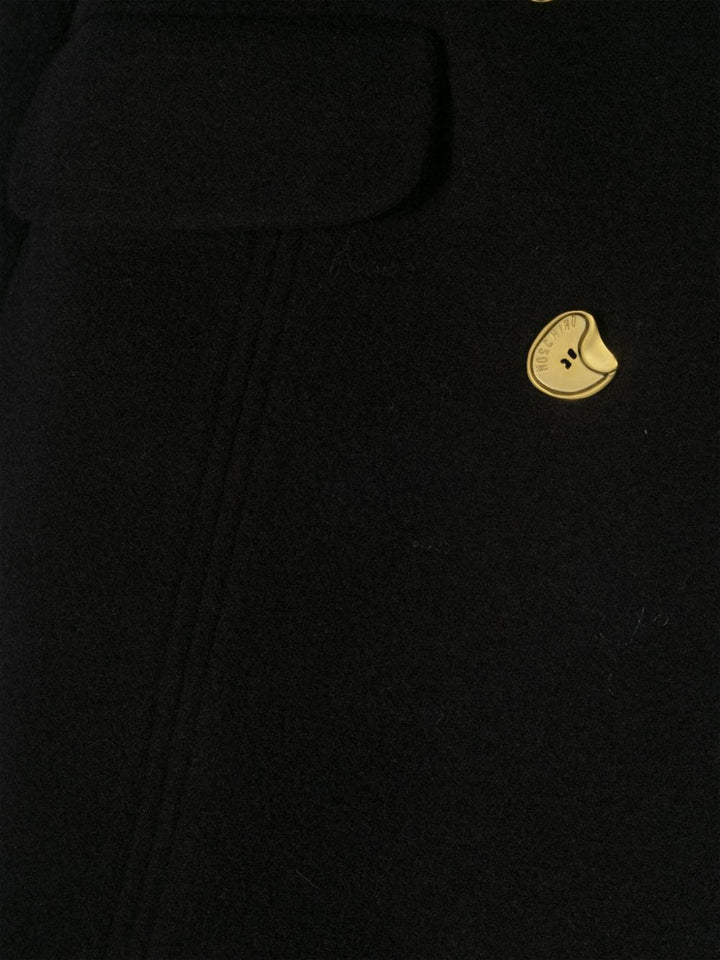 Manteau fille noir avec broderie logo