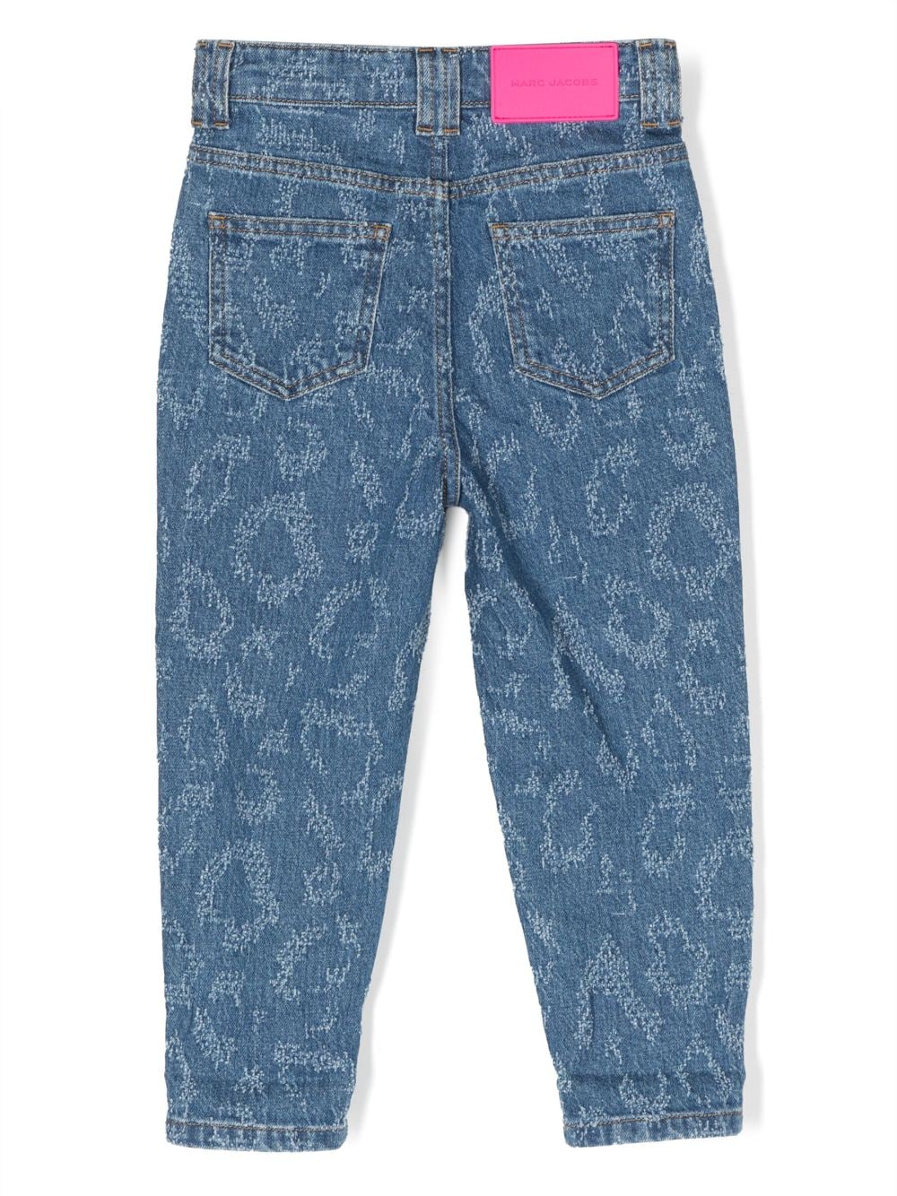 Jeans denim blu bambina con stampa