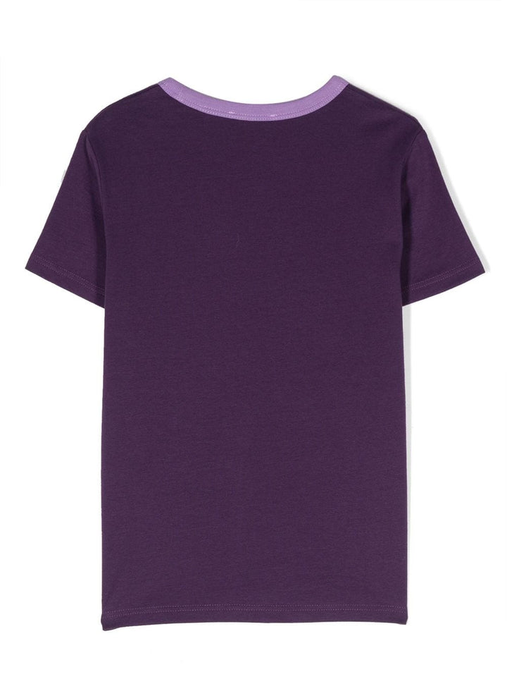 T-shirt viola bambina con applicazioni