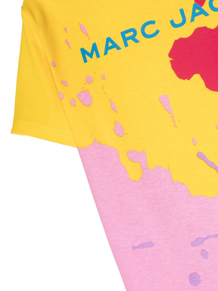 T-shirt multicolor bambina con logo stampato