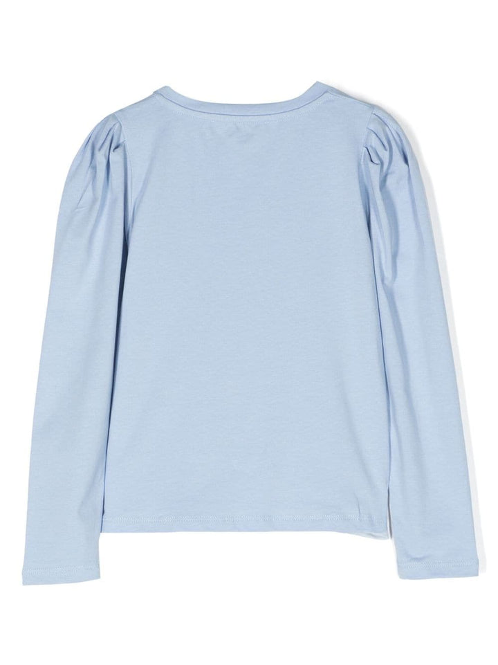 T-shirt blu chiaro bambina con logo