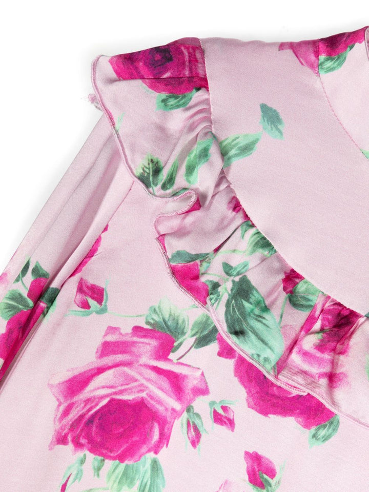 Chemise à fleurs rose pour fille