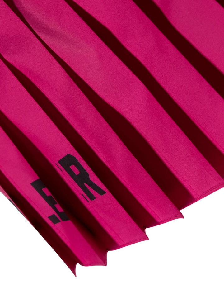 Jupe fille rose imprimé plissé noir