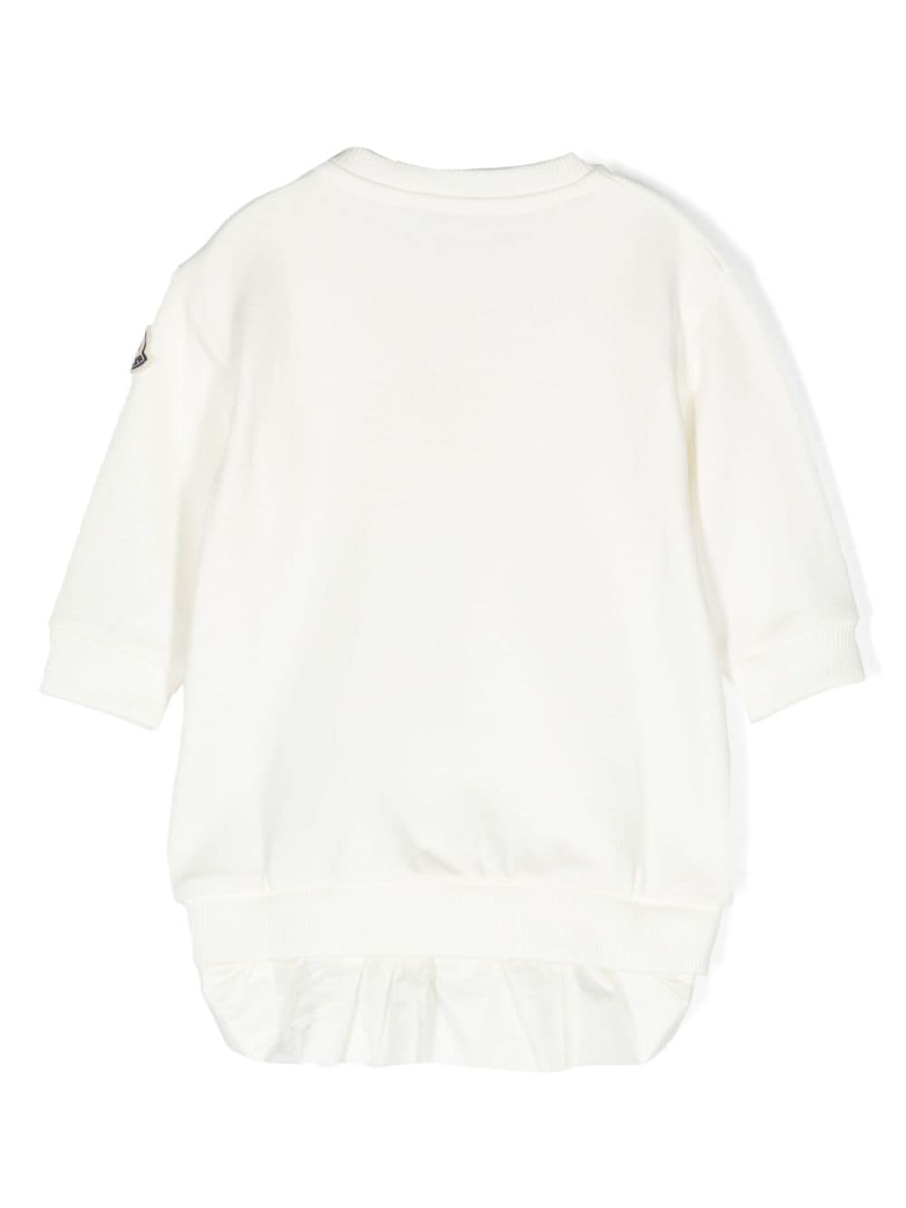 Robe nouveau-né blanche à manches longues et logo appliqué