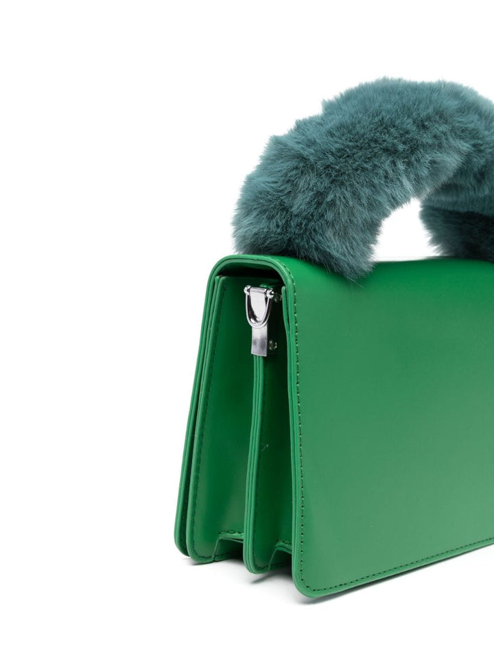 Sac bandoulière vert pour fille avec logo en relief