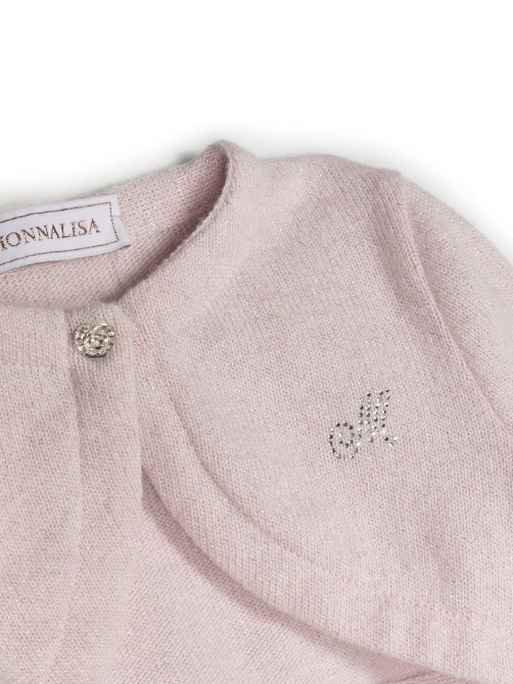 Cardigan rose bébé avec logo