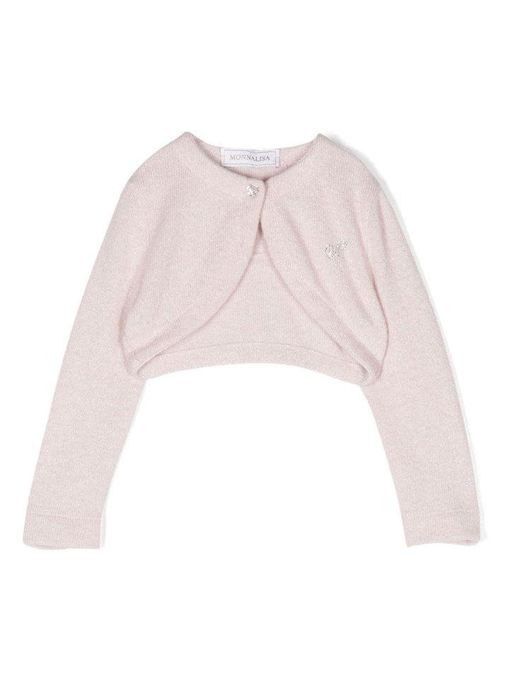 Cardigan rose bébé avec logo