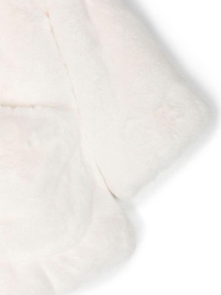 Pelliccia bianca neonata con cappuccio