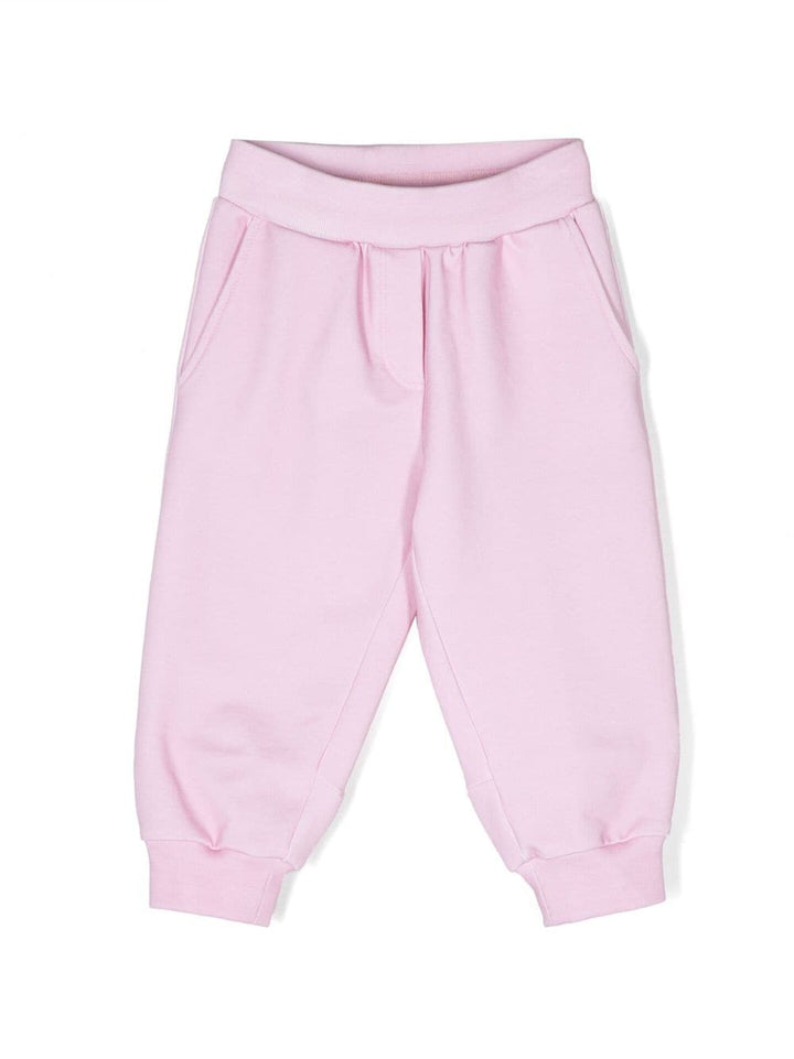 Pantalon rose bébé avec applications au dos