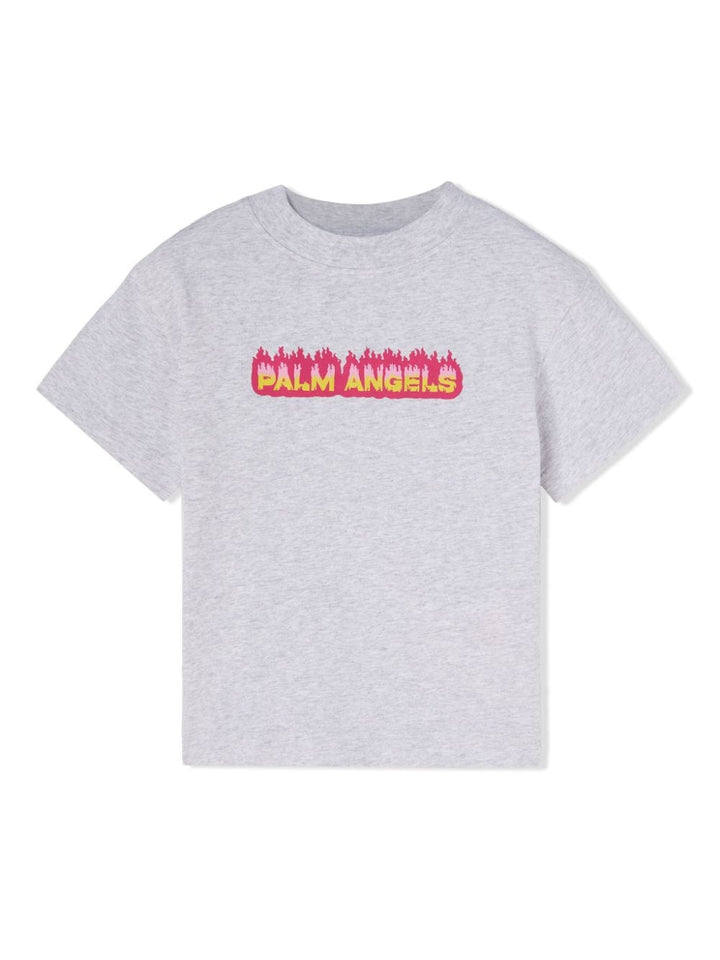 T-shirt grigia bambina con stampa